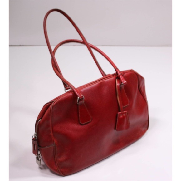 Prada Handbags - Prada Vintage Authentic Bright Red Leather Bag